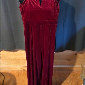 Velvet Burgundy Jumpsuit